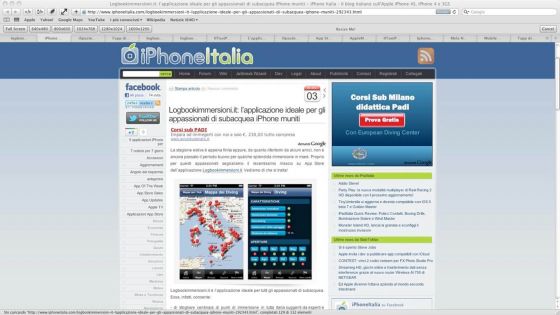 Grande successo per l'App per iPhone e iPad di logbookimmersioni.it 