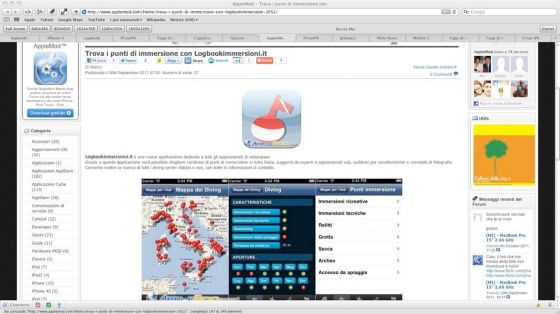 Grande successo per l'App per iPhone e iPad di logbookimmersioni.it 