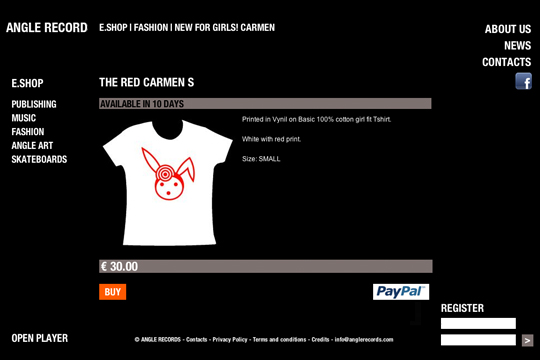 Sito di e-commerce Angle Records