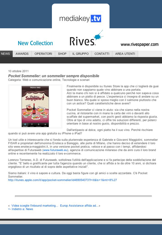 Sviluppo App - Pocket sommelier