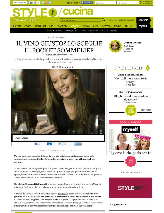 Pocket Sommelier. Un sommelier sempre disponibile per suggerire il vino adatto.