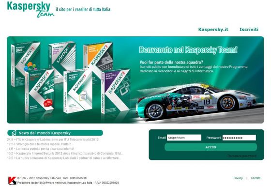 Riprogettazione sito Kaspersky Team e sviluppo applicazioni personalizzate