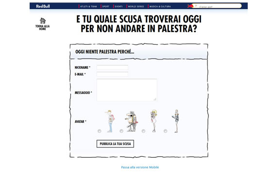 Siti e minisiti promozionali di eventi - prodotti