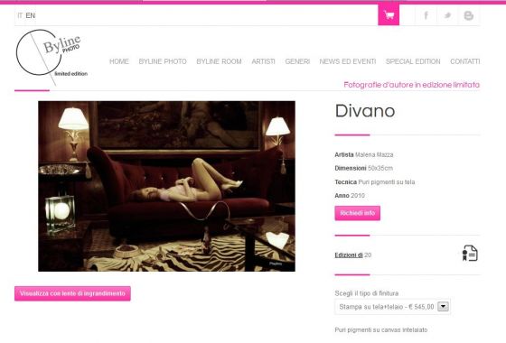 Byline,  e-commece fotografie d'autore