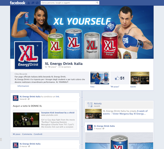 Sito XL Energy Drink Italia