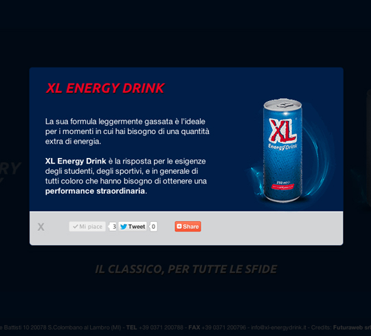Sito XL Energy Drink Italia
