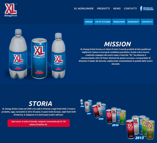 Sito XL Energy Drink Italia